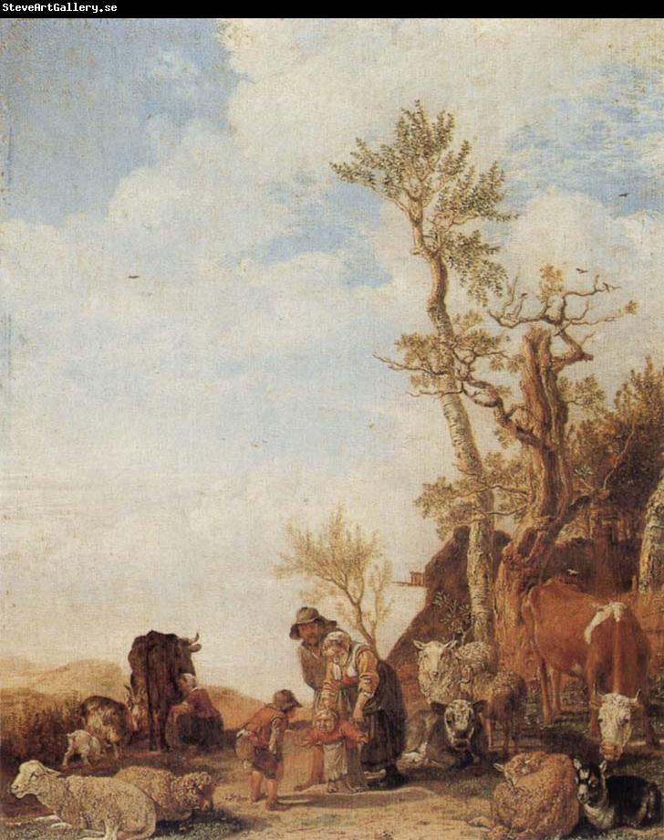 POTTER, Paulus Peasant Family with Animals